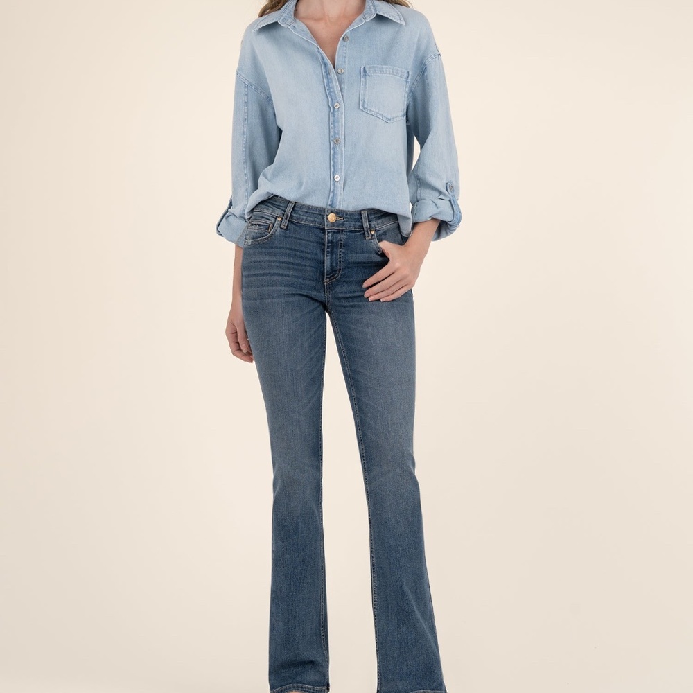 Kut from the Kloth Natalie Mid Rise Bootcut, Exclusive Size 1212 / Flourish W/Dk